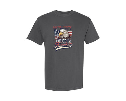 brand:Comfort Colors|color:Pepper|My Favorite Color Is Freedom Graphic T-Shirt