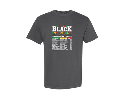 brand:Comfort Colors|color:Pepper|Black History Month I Am Black Graphic T-Shirt