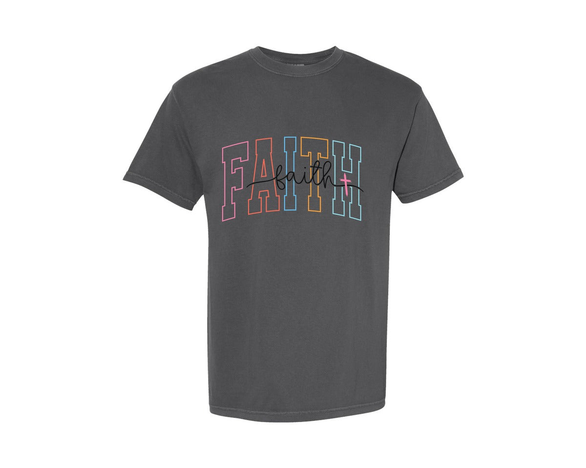 brand:Comfort Colors|color:Pepper|Faith Christian Religious 8 Graphic T-Shirt