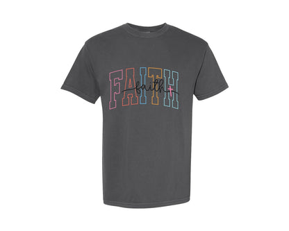 brand:Comfort Colors|color:Pepper|Faith Christian Religious 8 Graphic T-Shirt