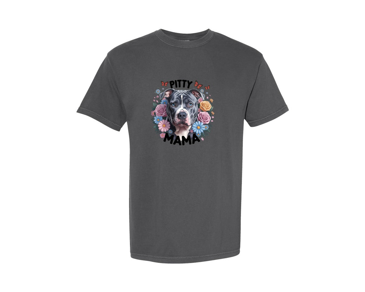 brand:Comfort Colors|color:Pepper|Pitty Mama Cute Pitbull Dog 2 Graphic T-Shirt