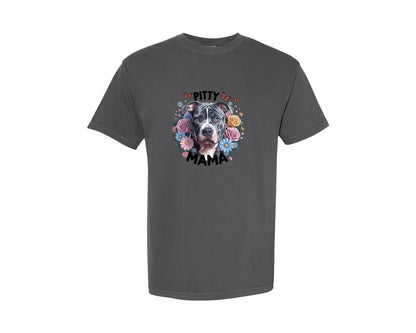 brand:Comfort Colors|color:Pepper|Pitty Mama Cute Pitbull Dog 2 Graphic T-Shirt
