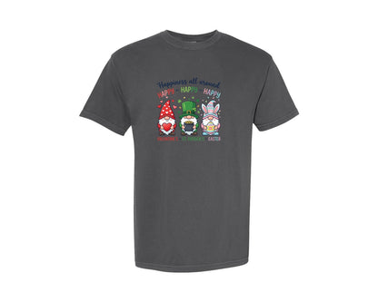 brand:Comfort Colors|color:Pepper|Holiday Gnome Trio Graphic T-Shirt