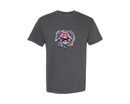 brand:Comfort Colors|color:Pepper|Lotus Dreamcatcher Yoga Graphic T-Shirt