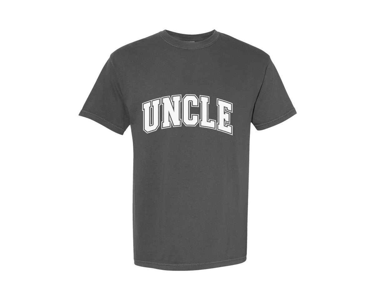 brand:Comfort Colors|color:Pepper|Uncle Varsity Uncle Dad Fathers Day Graphic T-Shirt