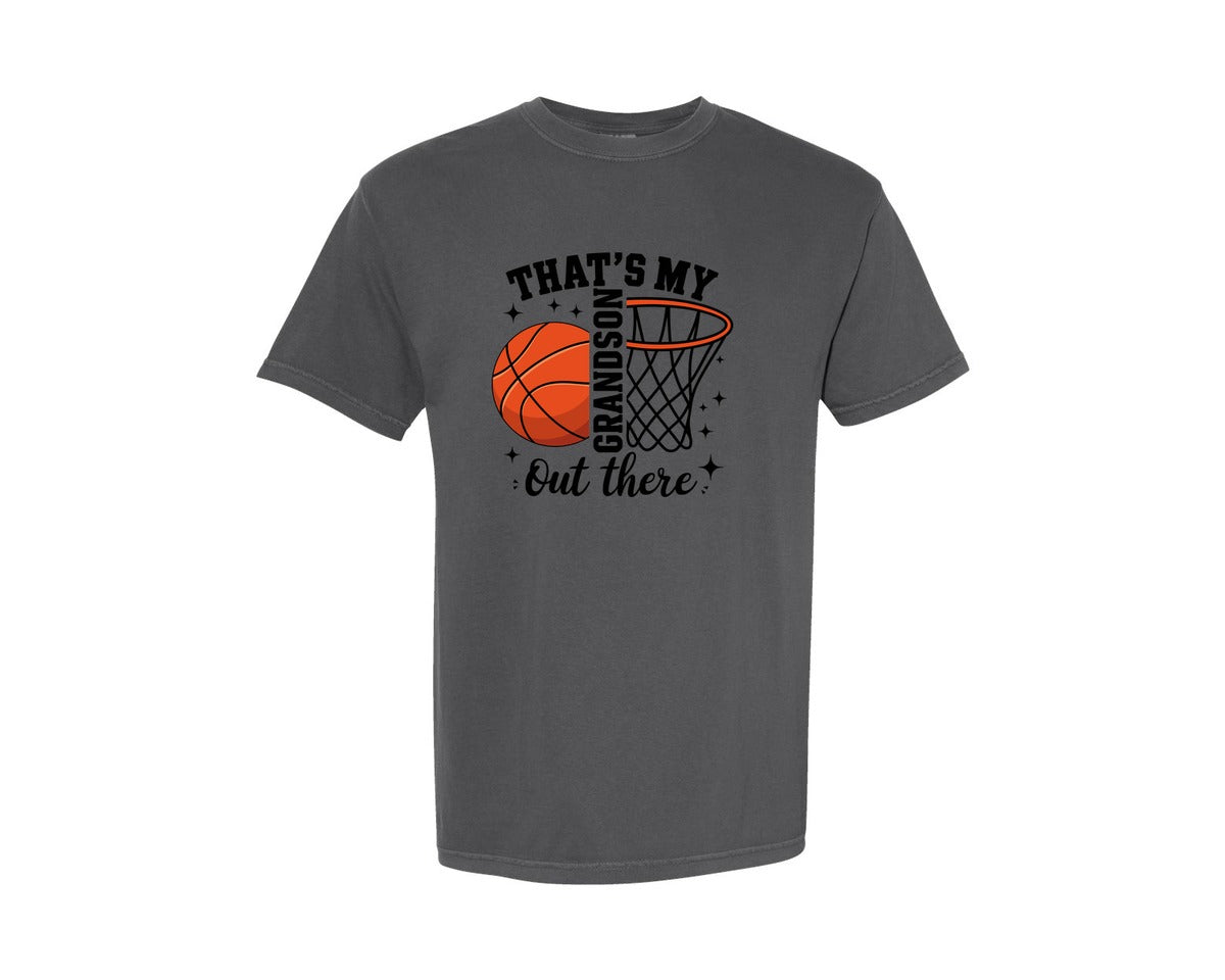 brand:Comfort Colors|color:Pepper|Thats My Grandson Out There Basketball 4 Graphic T-Shirt