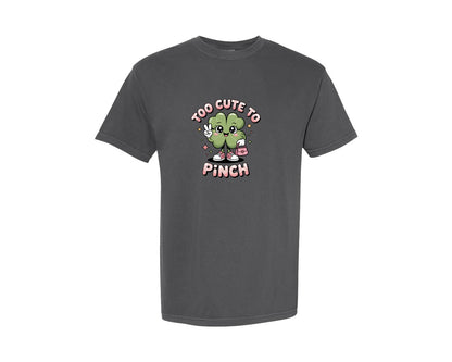 brand:Comfort Colors|color:Pepper|Too Cute To Pinch St Patricks Day Desig Graphic T-Shirt