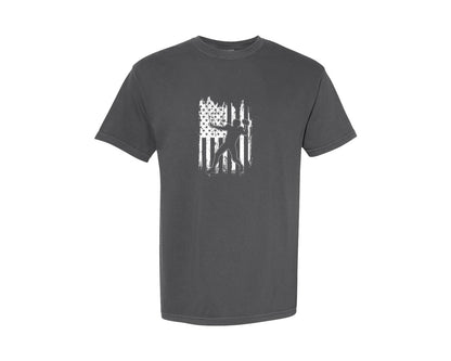brand:Comfort Colors|color:Pepper|American Football Player Usa Flag Tshirt Graphic T-Shirt