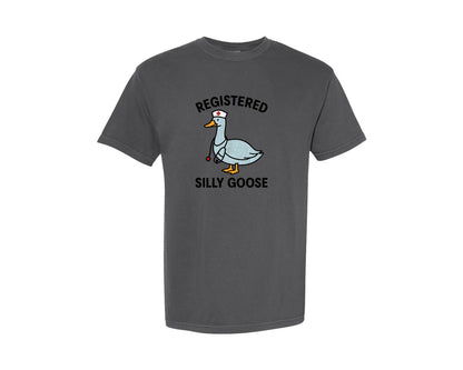 brand:Comfort Colors|color:Pepper|Registered Silly Goose Funny Nurse Life Graphic T-Shirt