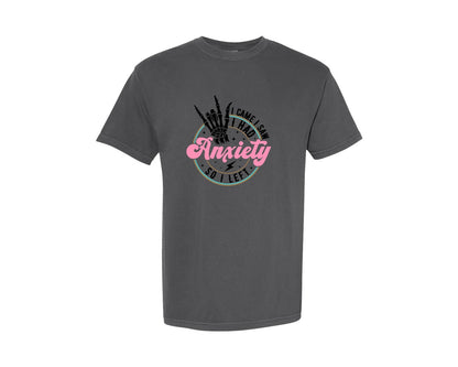 brand:Comfort Colors|color:Pepper|I Came I Saw I Had Anxiety Graphic T-Shirt