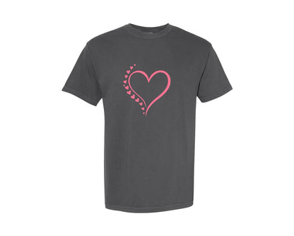 brand:Comfort Colors|color:Pepper|Hand Drawn Heart Outline Set Graphic T-Shirt