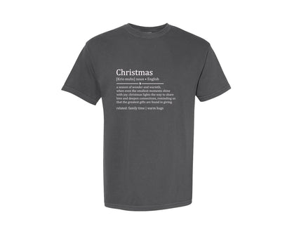 brand:Comfort Colors|color:Pepper|Christmas Definition Svgholiday Art Graphic T-Shirt