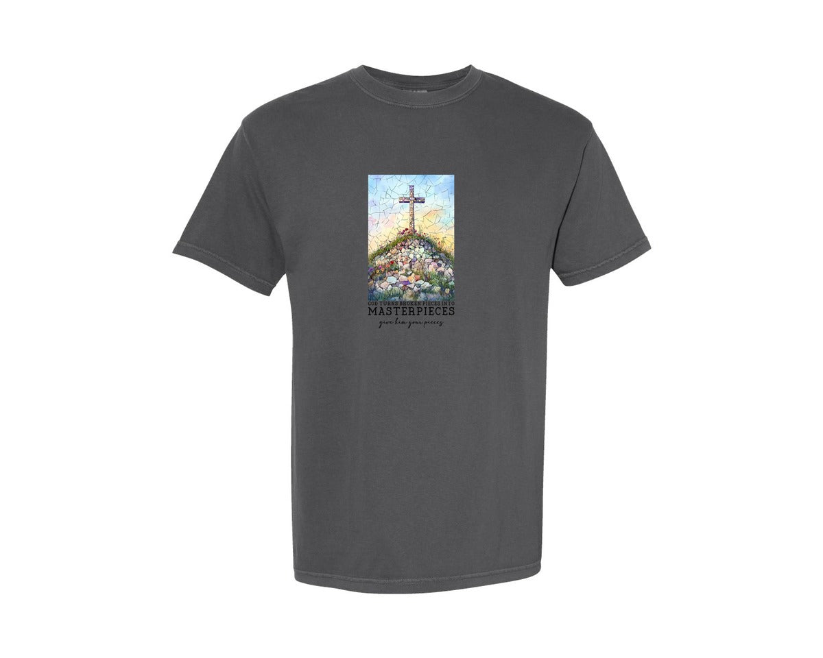 brand:Comfort Colors|color:Pepper|God Turns Broken Pngchristian Jesus Graphic T-Shirt