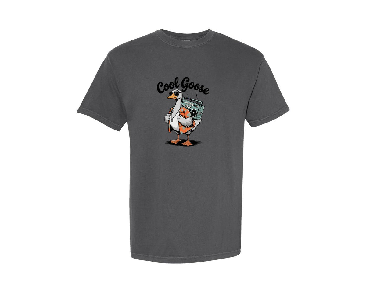 brand:Comfort Colors|color:Pepper|Cool Goose Hipster Summer Cartoon Graphic T-Shirt