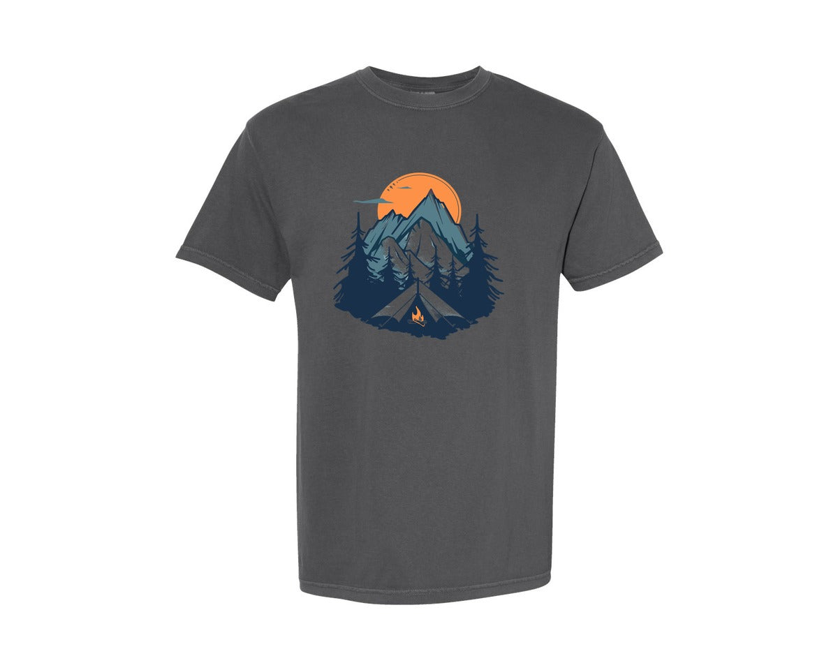 brand:Comfort Colors|color:Pepper|Sunset Camping Adventure T Shirt Design 8 Graphic T-Shirt
