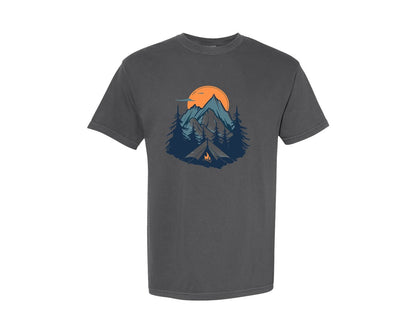 brand:Comfort Colors|color:Pepper|Sunset Camping Adventure T Shirt Design 8 Graphic T-Shirt