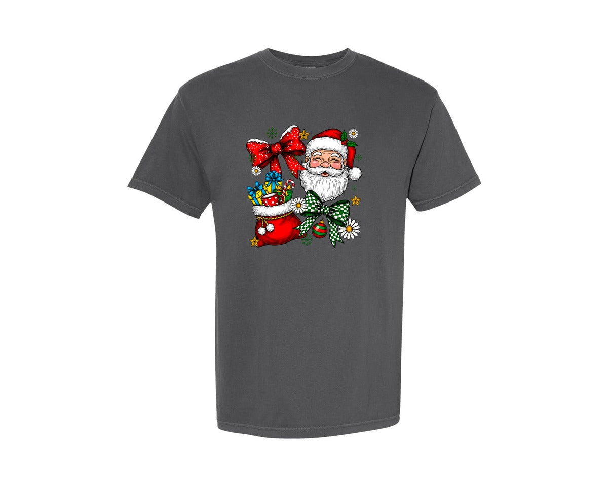 brand:Comfort Colors|color:Pepper|Santa Christmas Coquette Graphic T-Shirt