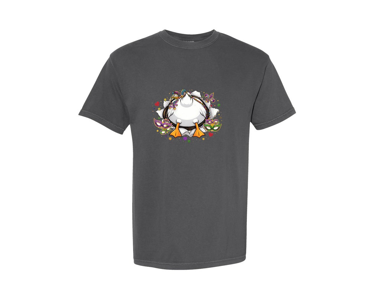 brand:Comfort Colors|color:Pepper|Funny Goose Mardi Gras Retro Carniv Graphic T-Shirt