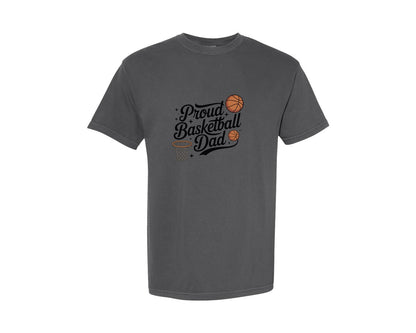 brand:Comfort Colors|color:Pepper|Proud Basketball Dad Graphic T-Shirt