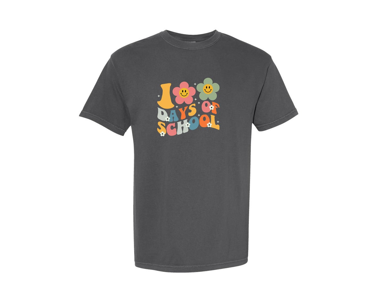 brand:Comfort Colors|color:Pepper|100 Days Of School T Shirt 13 Graphic T-Shirt