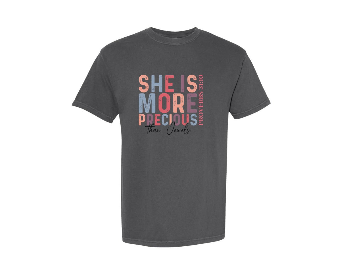 brand:Comfort Colors|color:Pepper|Christian Quotes Mom Bible Verse Graphic T-Shirt