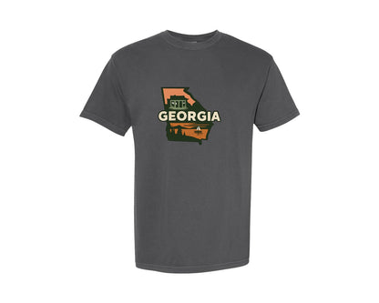 brand:Comfort Colors|color:Pepper|Georgia State Map 3 Graphic T-Shirt