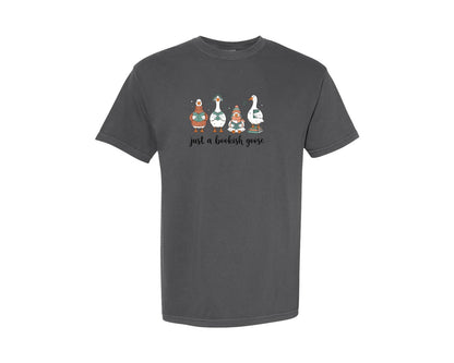 brand:Comfort Colors|color:Pepper|Cute Reading Goose Set Graphic T-Shirt