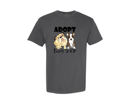 brand:Comfort Colors|color:Pepper|Adopt Dont Shop Dogs Print Graphic T-Shirt