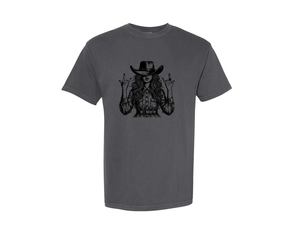 brand:Comfort Colors|color:Pepper|Western Cowgirl Cowgirl Graphic T-Shirt