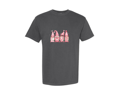 brand:Comfort Colors|color:Pepper|Gnomes Love Valentine Graphic T-Shirt