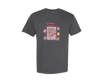brand:Comfort Colors|color:Pepper|Cute Love Story Book Vending Machine Graphic T-Shirt