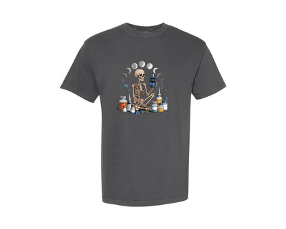 brand:Comfort Colors|color:Pepper|Skeleton Diabetes Awareness Graphic T-Shirt