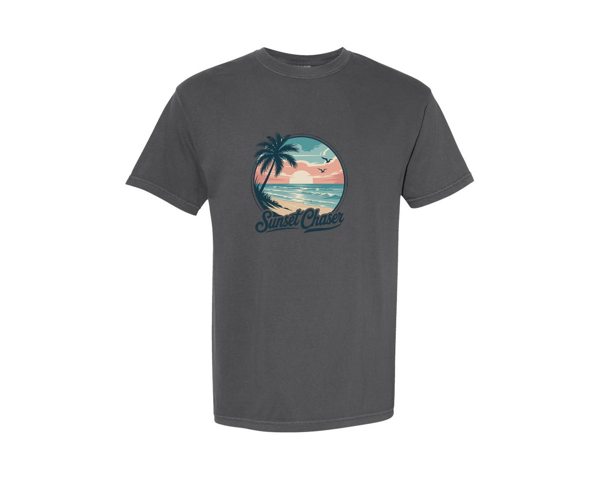 brand:Comfort Colors|color:Pepper|Sunset Chaser Island Beach Summer Graphic T-Shirt