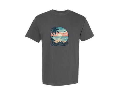 brand:Comfort Colors|color:Pepper|Sunset Chaser Island Beach Summer Graphic T-Shirt