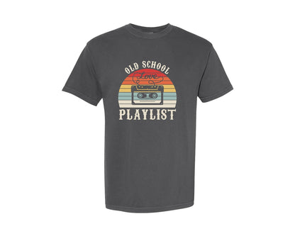 brand:Comfort Colors|color:Pepper|Old School Playlist 70S 80S 90S T Shirts Graphic T-Shirt