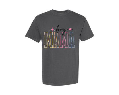 brand:Comfort Colors|color:Pepper|Boy Mama Mom Mama T Shirt Graphic T-Shirt