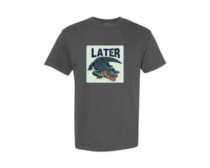 brand:Comfort Colors|color:Pepper|Later Alligator Retro Animal Graphic T-Shirt