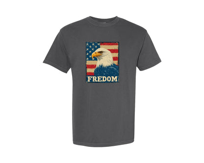 brand:Comfort Colors|color:Pepper|Patriotic Eagle American Flag Graphic T-Shirt