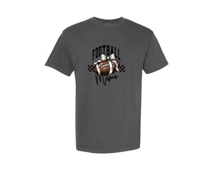 brand:Comfort Colors|color:Pepper|Football Mama Game Day Mom Design Graphic T-Shirt