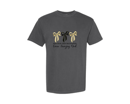brand:Comfort Colors|color:Pepper|New Years Christian Design Coquette 2 Graphic T-Shirt