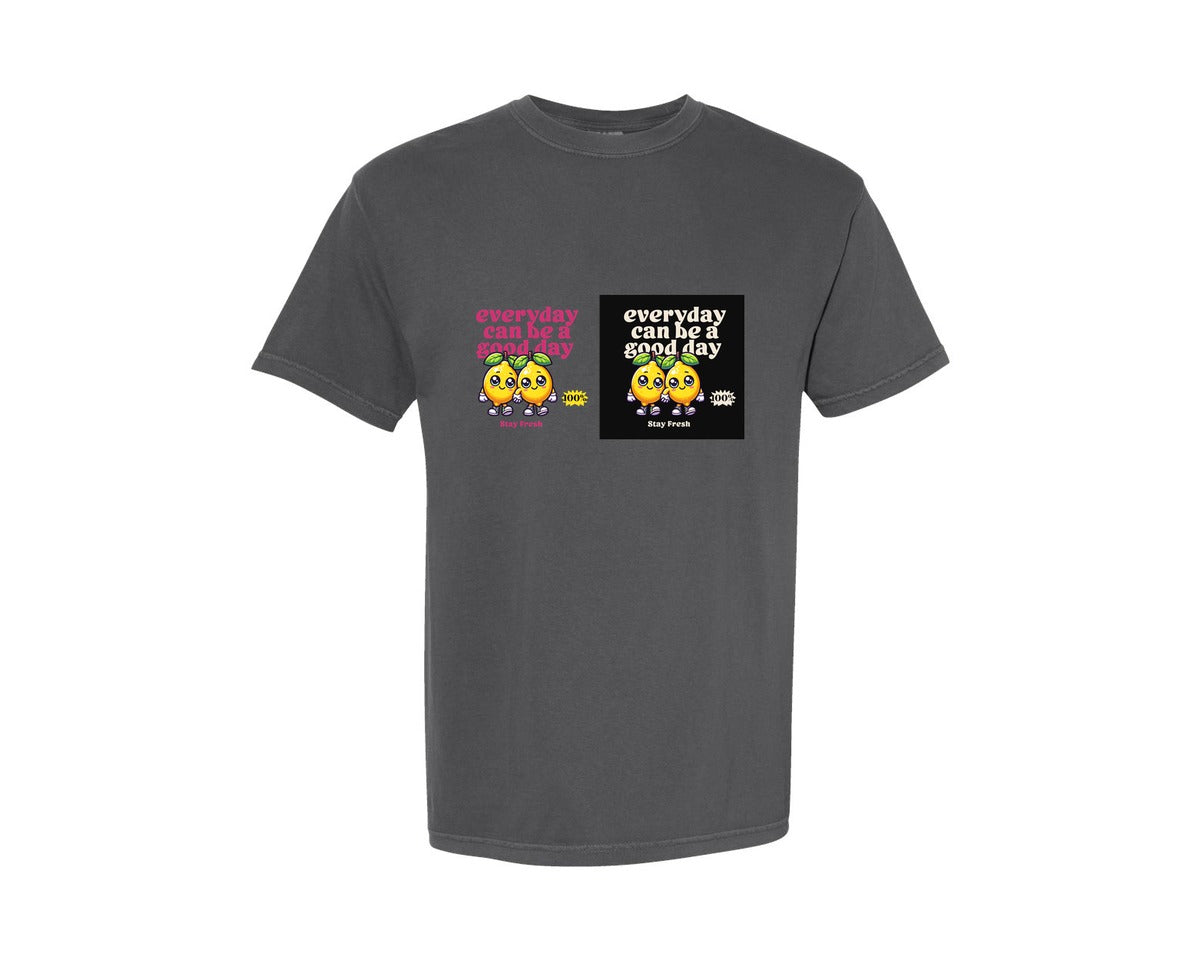 brand:Comfort Colors|color:Pepper|Cute Lemon Stay Fresh Quote Graphic T-Shirt