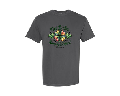 brand:Comfort Colors|color:Pepper|Saint Patrick Lucky Christian Graphic T-Shirt