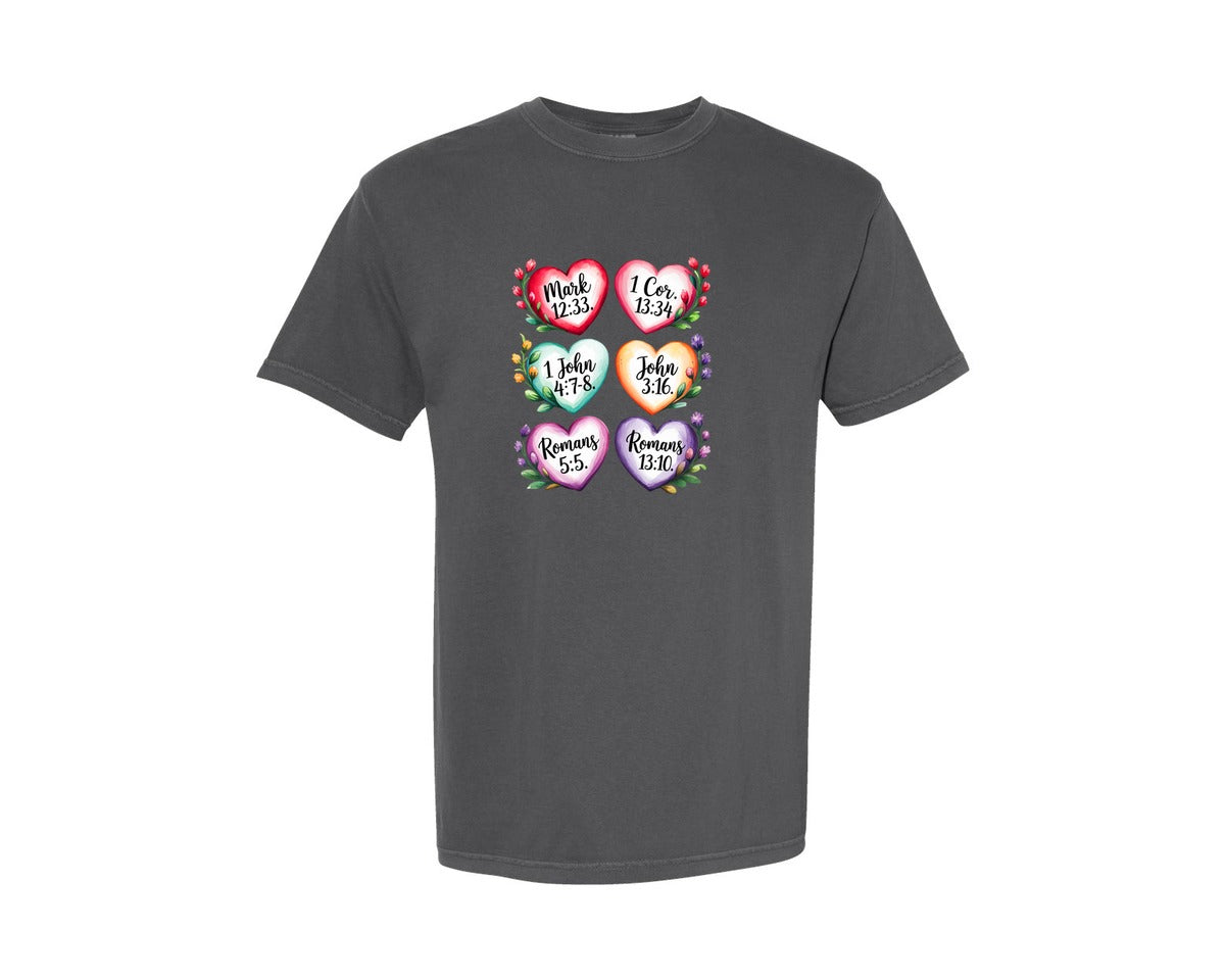 brand:Comfort Colors|color:Pepper|Christian Love Quotes Bible Verses Graphic T-Shirt