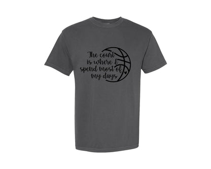brand:Comfort Colors|color:Pepper|Basketball Mom 80 Graphic T-Shirt
