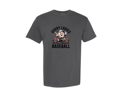 brand:Comfort Colors|color:Pepper|Baseball Funny Valentine T Shirt Designs Graphic T-Shirt