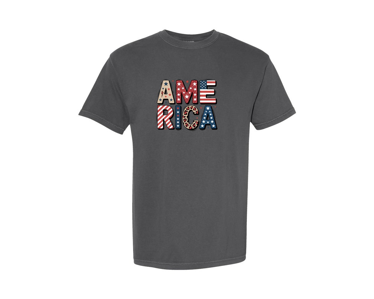 brand:Comfort Colors|color:Pepper|Trendy 4Th Of July America Graphic T-Shirt