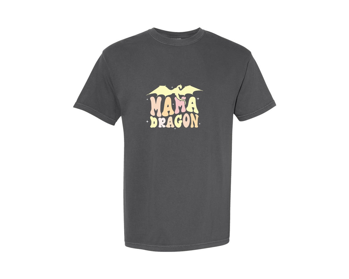 brand:Comfort Colors|color:Pepper|Mama Dragons Mothers Day Design Graphic T-Shirt