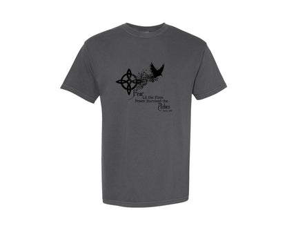 brand:Comfort Colors|color:Pepper|Salem 1692 Fear Lit The Fires Ashes Graphic T-Shirt