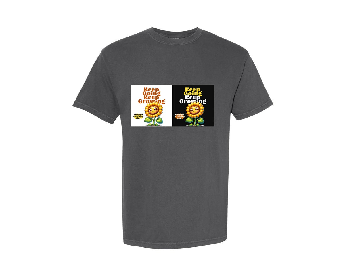 brand:Comfort Colors|color:Pepper|Keep Going Keep Growing Sunflower Graphic T-Shirt
