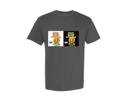 brand:Comfort Colors|color:Pepper|Keep Going Keep Growing Sunflower Graphic T-Shirt